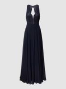 V.M. Abendkleid mit Perlen in Marine, Größe 32