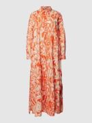 Marc O'Polo Maxikleid mit Allover-Print in Orange, Größe 38