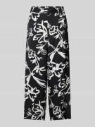 s.Oliver BLACK LABEL Wide Leg Stoffhose mit Allover-Print in Black, Gr...