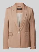 comma Blazer aus Viskose-Leinen-Mix in unifarbenem Design in Taupe, Gr...