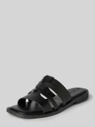 Tamaris Slides aus Leder mit schmalen Riemen in Black, Größe 36