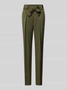 Windsor Hose mit Bundfalten in Oliv, Größe 38