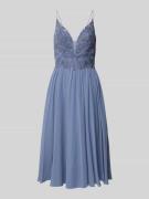 Hey Kyla Cocktailkleid mit Häkelspitze in Blau, Größe 36