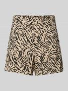 Pieces High Waist Shorts aus Viskose mit Allover-Muster Modell 'NYA' i...