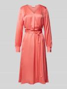 Milano Italy Midikleid in Wickel-Optik aus Viskose in Koralle, Größe 3...