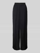 QS Wide Leg Stoffhose mit elastischem Bund in Black, Größe 34