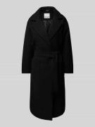 ICHI Mantel mit Bindegürtel Modell 'Jannet' in Black, Größe 44