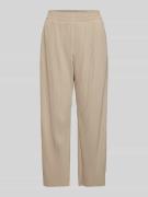 MM Tapered Fit Stoffhose mit Plisseefalten Modell 'ROLANDA' in Sand, G...