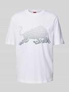 HUGO T-Shirt mit Label-Print Modell 'Drcard' in Weiss, Größe S