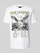 PME Legend T-Shirt mit Label-Print in Weiss, Größe L