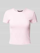 Vero Moda Regular Fit T-Shirt in Rippoptik Modell 'CHLOE' in Rosa, Grö...