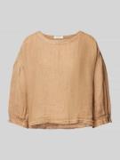Christian Berg Woman Relaxed Fit Leinenbluse mit 3/4-Arm in Mud, Größe...
