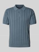 MCNEAL Regular Fit Poloshirt mit Strukturmuster in Rauchblau, Größe XX...