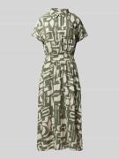 Apricot Midikleid mit Smok-Details in Khaki, Größe S