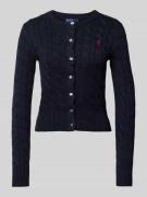 Polo Ralph Lauren Strickcardigan mit Zopfmuster in Marine, Größe M
