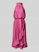 Swing Cocktailkleid mit Volants in Pink, Größe 44