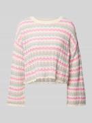 Only Relaxed Fit Strickpullover aus Baumwoll-Mix Modell 'ASA' in Rosa,...