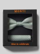 Monti Set aus Fliege und Einstecktuch aus reiner Seide in Gruen, Größe...