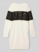 Guess Sweatkleid mit Label-Paillettenbesatz in Ecru, Größe 128