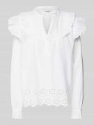 mbyM Regular Fit Bluse mit Lochstickerei Modell 'Natia' in Weiss, Größ...