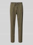 Colours & Sons Cropped Chino aus Leinen mit elastischem Bund in Oliv, ...