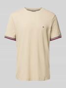 Tommy Hilfiger T-Shirt mit Label-Stitching in Beige, Größe XXL