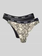 HUGO String mit elastischem Label-Bund im 3er-Pack in Black, Größe L