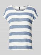 Vero Moda Boxy Fit T-Shirt aus Viskose-Mix Modell 'WIDE STRIPE' in Bla...