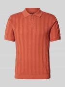 MCNEAL Regular Fit Poloshirt mit Strukturmuster in Terra, Größe L