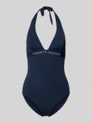 TOMMY HILFIGER Badeanzug mit Neckholder in Marine, Größe L