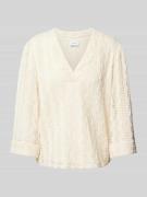 Vila Regular Fit Bluse mit V-Ausschnitt Modell 'LUMENA' in Offwhite, G...