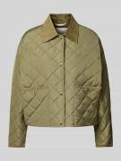 Marc O'Polo Boxy Fit Steppjacke mit Cord-Kragen in Khaki, Größe 36