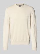 BOSS Strickpullover mit Label-Stitching Modell 'Pacas' in Offwhite, Gr...