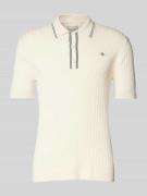 Gant Slim Fit Poloshirt mit Label-Stitching in Offwhite, Größe 4XL