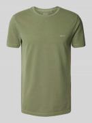 Gant T-Shirt mit Label-Stitching in Schilf, Größe L