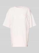 Review Oversized T-Shirt mit Label-Print in Rose, Größe L