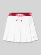 Tommy Hilfiger Teens Sweatrock mit gelegten Falten in Weiss, Größe 164