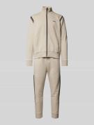 BOSS Green Sweatanzug mit Kontraststreifen in Beige, Größe L