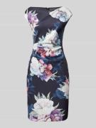 Swing Cocktailkleid mit floralem Muster in Marine, Größe 34