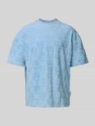 CARLO COLUCCI Loose Fit T-Shirt mit Stehkragen in Hellblau, Größe S