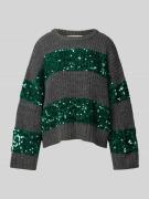 Essentiel Antwerp Strickpullover mit Paillettenbesatz in Anthrazit, Gr...