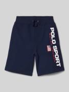 Polo Sport Regular Fit Sweatshorts mit Label-Print in Marine, Größe L