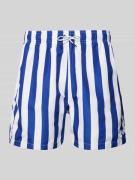 Emporio Armani Relaxed Fit Badeshorts mit Label-Stitching in Royal, Gr...