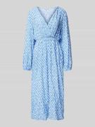 ZABAIONE Midikleid in Wickel-Optik in Blau, Größe L