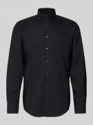 Jake*s Regular Fit Business-Hemd mit Knopfleiste in Black, Größe 37/38