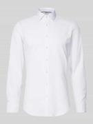 Jake*s Slim Fit Business-Hemd mit Kentkragen in Weiss, Größe 43/44