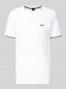 BOSS Green T-Shirt mit Label-Print Modell 'Taul' in Weiss, Größe XXL