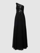 Luxuar Abendkleid mit One-Shoulder-Träger in Black, Größe 34