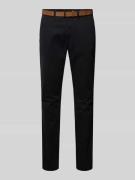 Tom Tailor Denim Slim Fit Chino mit Gürtel in Black, Größe 28/32