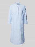 Christian Berg Woman Knielanges Leinenkleid mit 3/4-Arm in Blau, Größe...